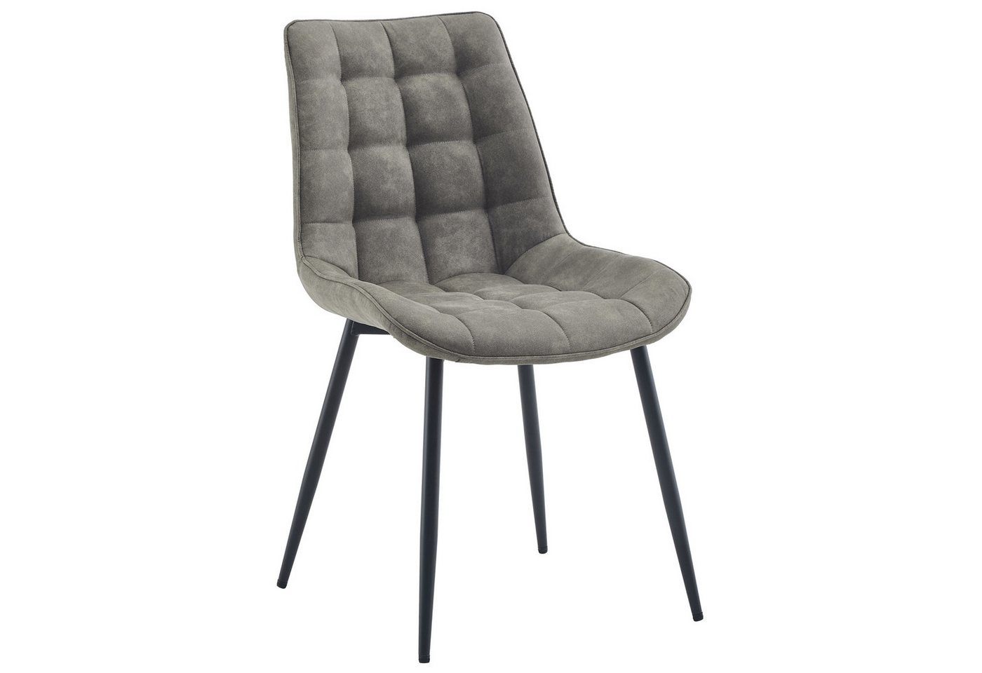 riess-ambiente Esszimmerstuhl ROADSTAR taupe / schwarz - Microfaser, Metallbeine, Ziersteppung (Einzelartikel, 1 St), gepolsterter Stuhl - ideal für Küche, Esszimmer, Wohnzimmer & Büro von riess-ambiente