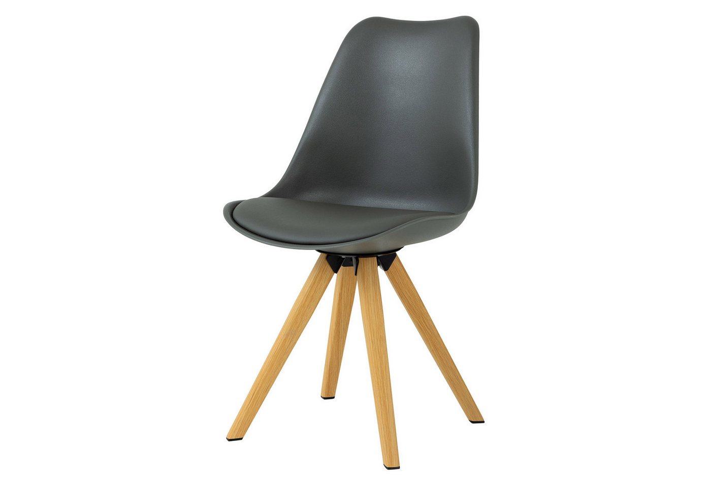 riess-ambiente Esszimmerstuhl SCANDINAVIA MEISTERSTÜCK grau/natur - Kunstleder, Metall, Eichen-Optik (Set, 2 St), 2er Set Polsterstühle - ideal für Küche, Ess-, Wohnzimmer und Büro von riess-ambiente
