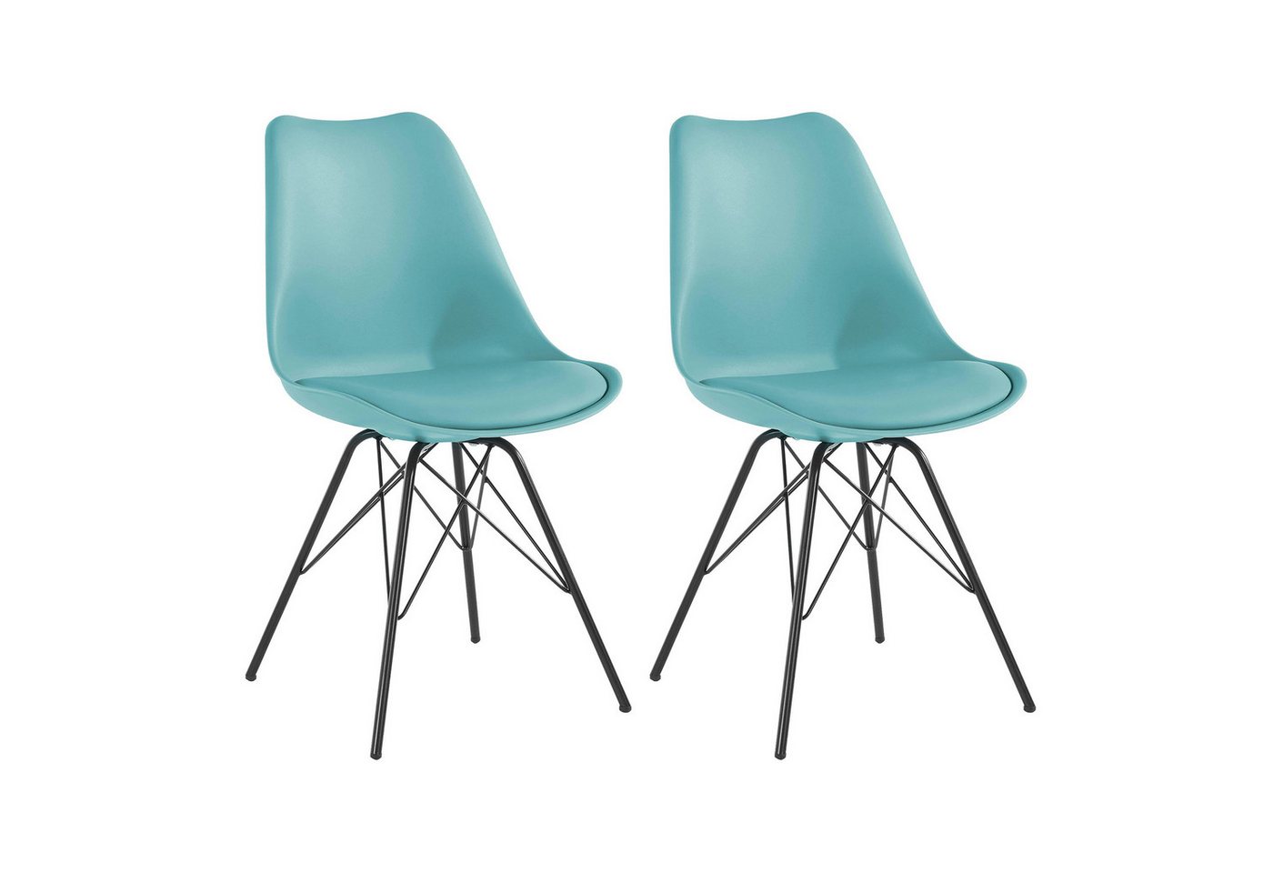 riess-ambiente Esszimmerstuhl SCANDINAVIA MEISTERSTÜCK mint grün/schwarz - Kunstleder, Stahlgestell (Set, 2 St), 2er Set Polsterstühle - ideal für Küche, Ess-, Wohnzimmer und Büro von riess-ambiente
