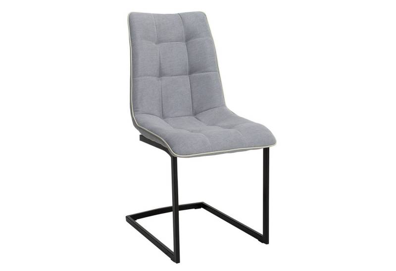 riess-ambiente Freischwinger MIAMI hellgrau / schwarz (1 St), Esszimmer · Webstoff · Metall · Industrial von riess-ambiente