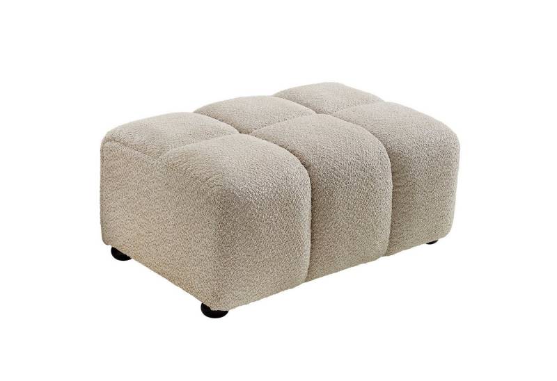 riess-ambiente Fußhocker CLOUD 100cm beige · modener Fußhocker aus Bouclé-Stoff für Sofas (Einzelartikel, 1 St), Polsterhocker mit Teddystoff · Wohnzimmer · Federkern · Ziersteppung von riess-ambiente