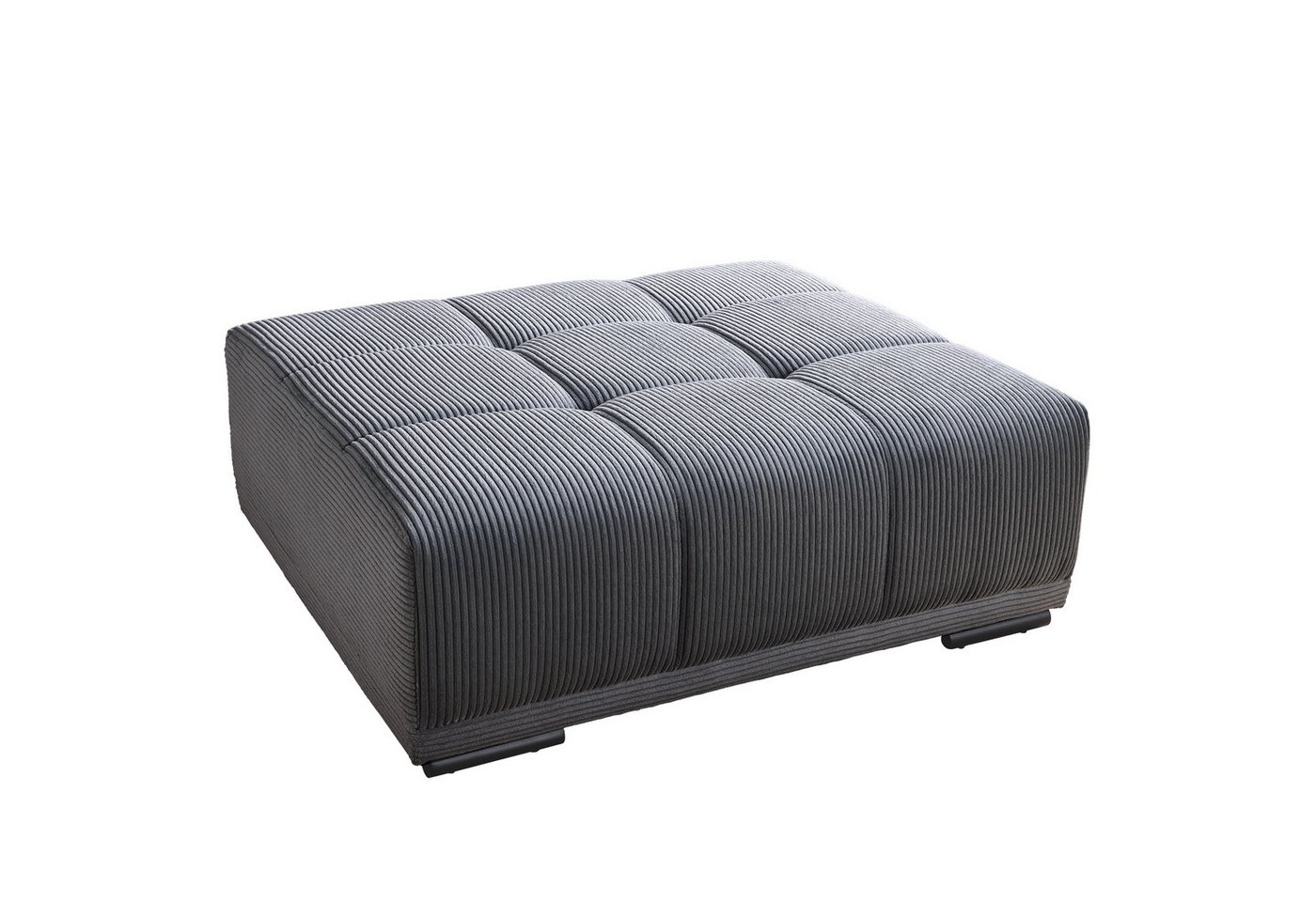 riess-ambiente Fußhocker ELEGANCIA 110cm anthrazit (Einzelartikel, 1 St), Wohnzimmer · Cord · mit Ziersteppung · für Sofas · Modern Design von riess-ambiente