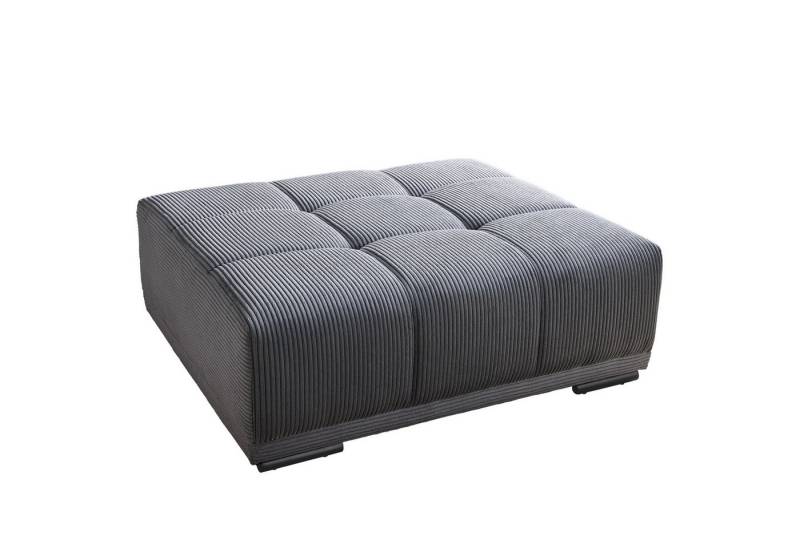 riess-ambiente Fußhocker ELEGANCIA 110cm anthrazit (Einzelartikel, 1 St), Wohnzimmer · Cord · mit Ziersteppung · für Sofas · Modern Design von riess-ambiente