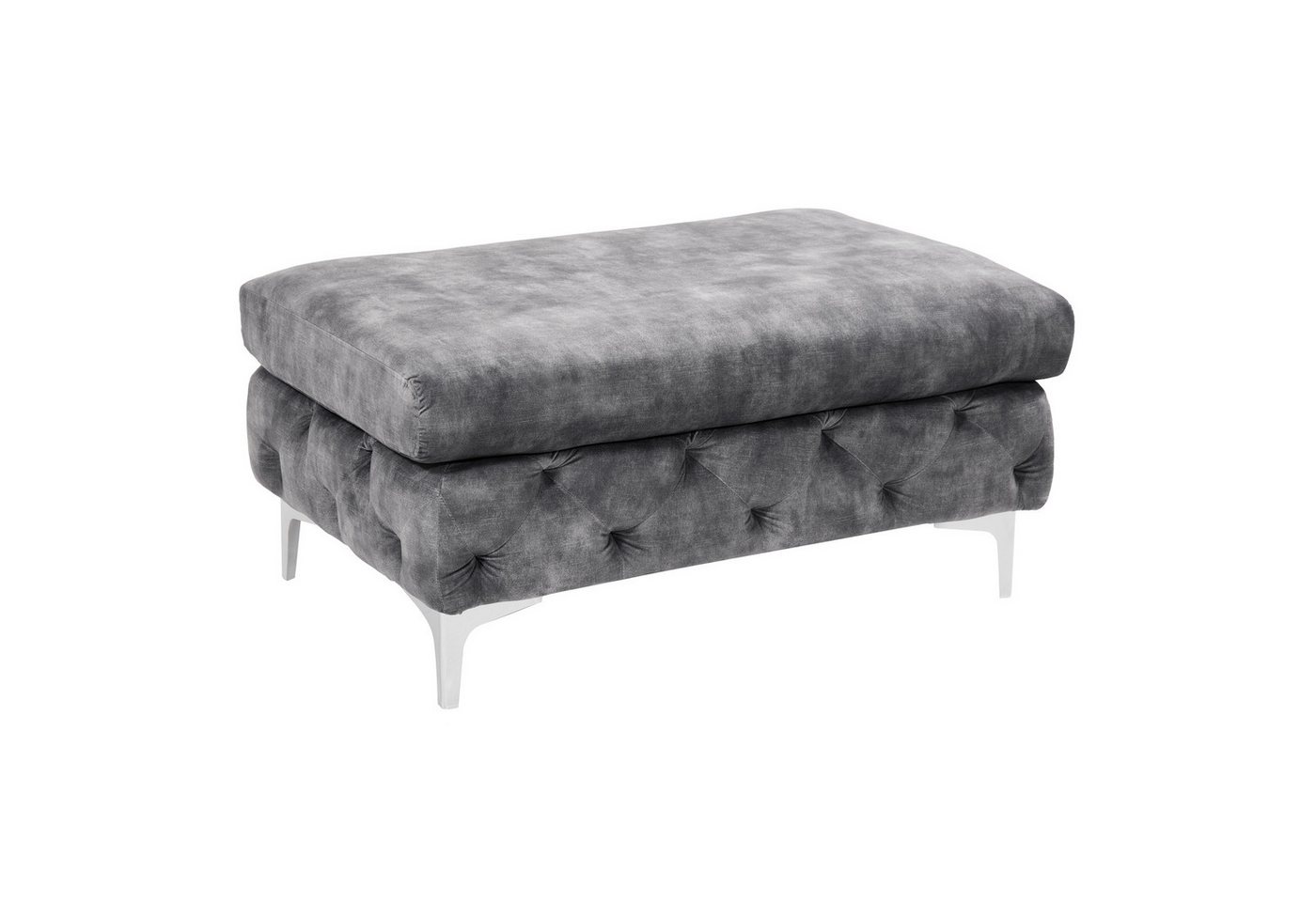 riess-ambiente Fußhocker MODERN BAROCK 92cm dunkelgrau / silber (Einzelartikel, 1 St), Wohnzimmer · Samt · 3-Sitzer · Federkern · Chesterfield von riess-ambiente