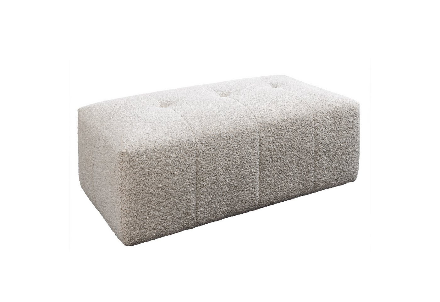 riess-ambiente Fußhocker ROYAL 120cm champagner beige - Bouclé, Federkern, Ziersteppung (Einzelartikel, 1 St), gepolsterter Sitzhocker - ideal für Ankleide, Garderobe & Wohnzimmer von riess-ambiente