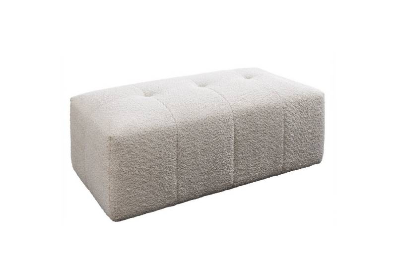 riess-ambiente Fußhocker ROYAL 120cm champagner beige - Bouclé, Federkern, Ziersteppung (Einzelartikel, 1 St), gepolsterter Sitzhocker - ideal für Ankleide, Garderobe & Wohnzimmer von riess-ambiente