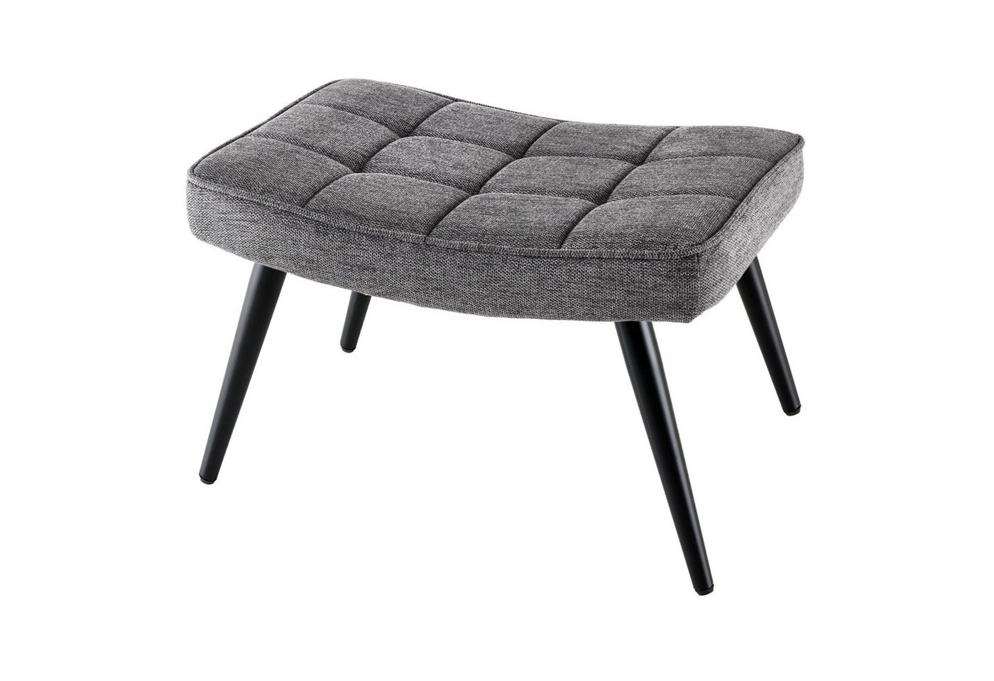 riess-ambiente Fußhocker SCANDINAVIA grau - Strukturstoff, Metallbeine, Schaumstoff-Polsterung (Einzelartikel, 1 St), Wohnzimmer · Metall · Scandinavian Design · Ziersteppung von riess-ambiente