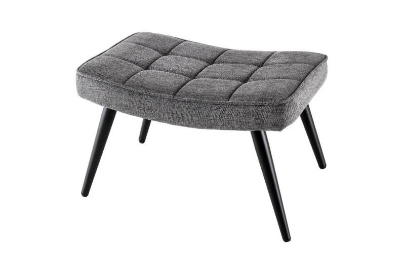 riess-ambiente Fußhocker SCANDINAVIA grau - Strukturstoff, Metallbeine, Schaumstoff-Polsterung (Einzelartikel, 1 St), Wohnzimmer · Metall · Scandinavian Design · Ziersteppung von riess-ambiente
