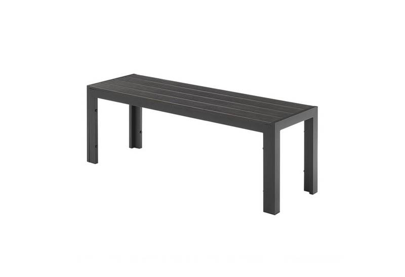 riess-ambiente Gartenbank DESIGNO 130cm anthrazit / schwarz · Outdoor-Sitzbank aus Aluminium (Einzelartikel, 1-St), wetterfest · Kunststoff & Metall · ohne Rückenlehne · Balkon/Terrasse von riess-ambiente