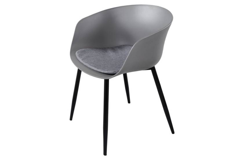 riess-ambiente Gartenstuhl DESIGNO grau / schwarz (Einzelartikel, 1 St), Esszimmer · Kunststoff · Metall · mit Armlehne · Balkon · Outdoor von riess-ambiente