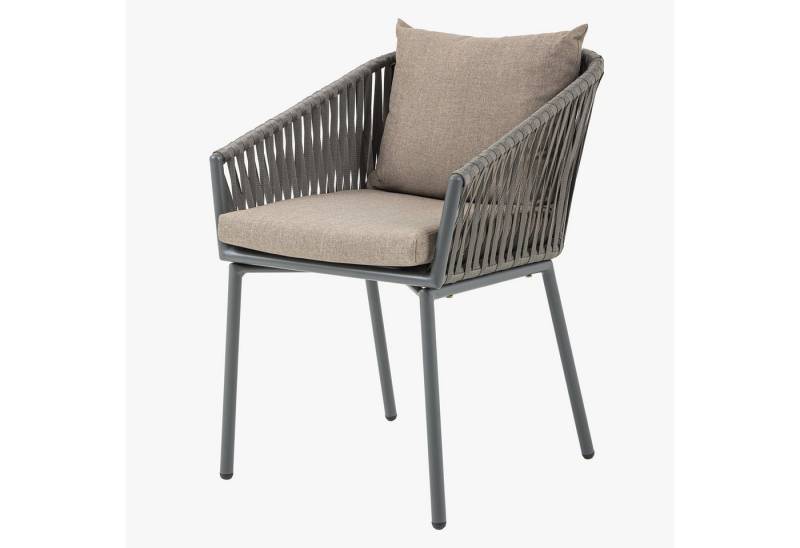 riess-ambiente Gartenstuhl ROPE hell anthrazit (Einzelartikel, 1 St), Design · Outdoor · Indoor · Metall · mit Armlehnen · Balkon · Terrasse von riess-ambiente