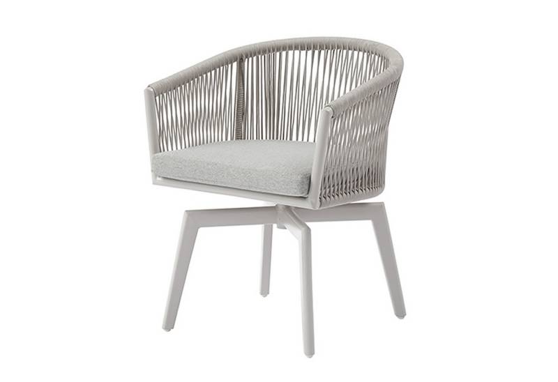 riess-ambiente Gartenstuhl ROPE greige - Aluminium, inkl. Kissen, In- und Outdoor, 360° drehbar (Einzelartikel, 1 St), wetterfester Gartensessel mit Geflecht - ideal für Balkon & Terrasse von riess-ambiente