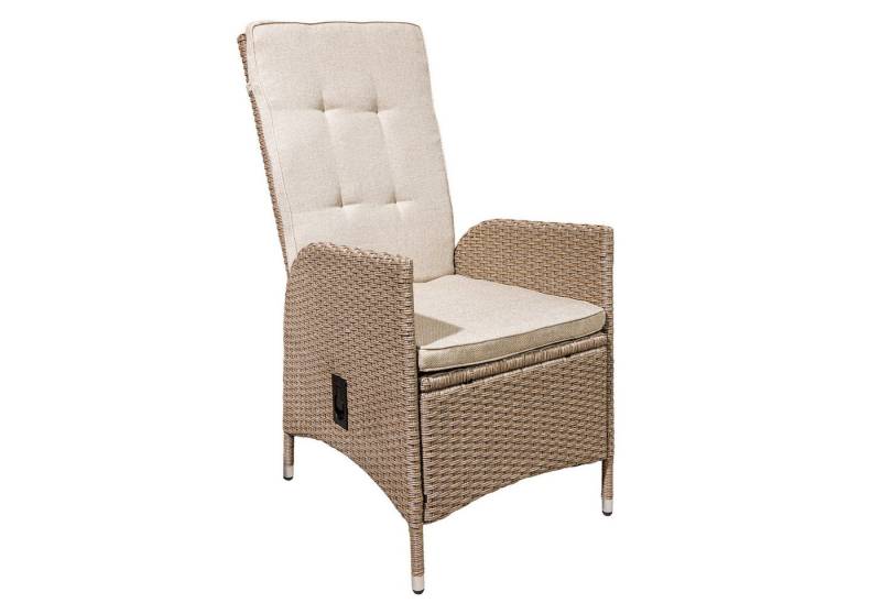 riess-ambiente Gartenstuhl SYLT natur beige (Einzelartikel, 1 St), Outdoor · Polyrattan · mit Armlehne · Balkon · verstellbar · Design von riess-ambiente