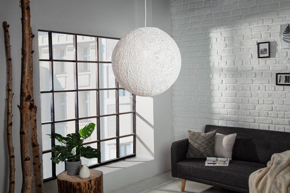 riess-ambiente Hängeleuchte COCOONING 45cm weiß, ohne Leuchtmittel, Wohnzimmer · Kugel · Schlafzimmer · Natural Look von riess-ambiente