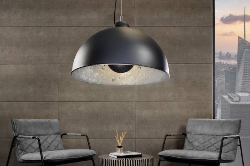 riess-ambiente Hängeleuchte STUDIO 55cm schwarz / silber, ohne Leuchtmittel, Wohnzimmer · Metall · Esszimmer · Industrial von riess-ambiente