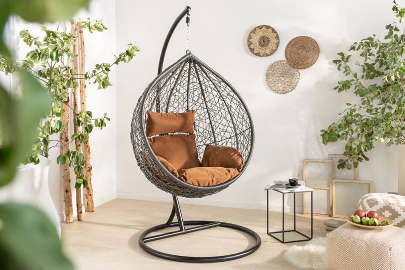 riess-ambiente Hängesessel LOFT anthrazit (Einzelartikel, 1-St), Outdoor · Garten · Hängestuhl · Gestell & Kissen · Terrasse · Balkon von riess-ambiente