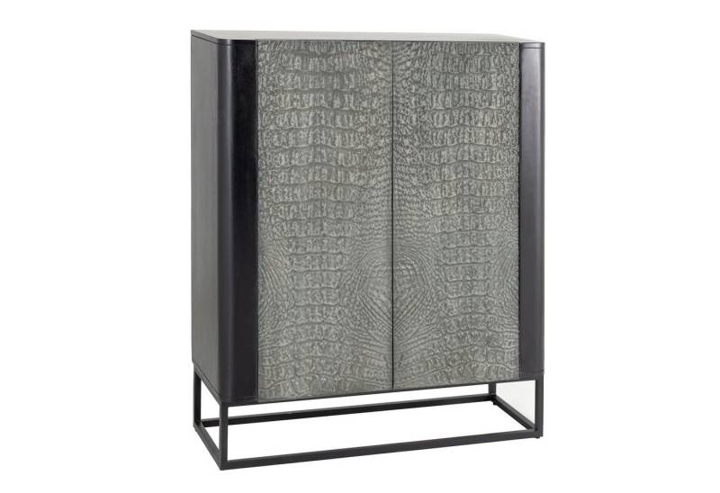 riess-ambiente Highboard CROCO 120cm grau / schwarz (Einzelartikel, 1 St), Massivholz · Metall · Anrichte · Kommode · 3D-Front · Modern Design von riess-ambiente
