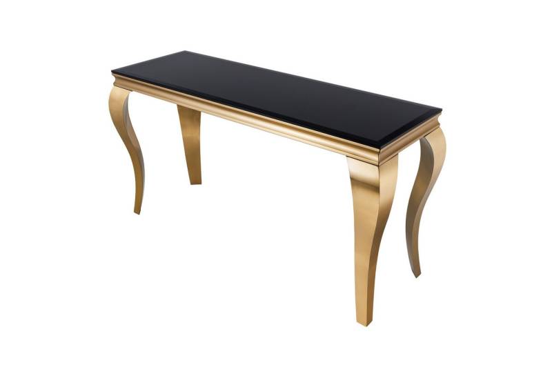 riess-ambiente Konsolentisch MODERN BAROCK 145cm schwarz / gold (Einzelartikel, 1-St), Flur · Opalglas · Edelstahl · eckig von riess-ambiente