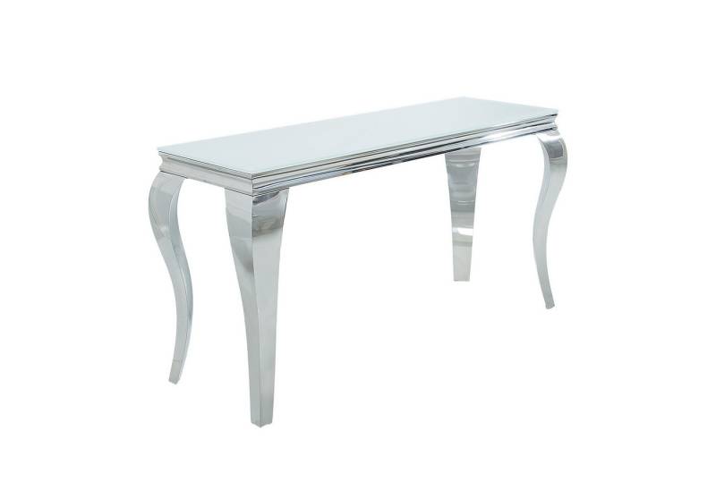 riess-ambiente Konsolentisch MODERN BAROCK 145cm weiß / silber (Einzelartikel, 1-St), Flur · Opalglas · Edelstahl · eckig · Wohnzimmer von riess-ambiente