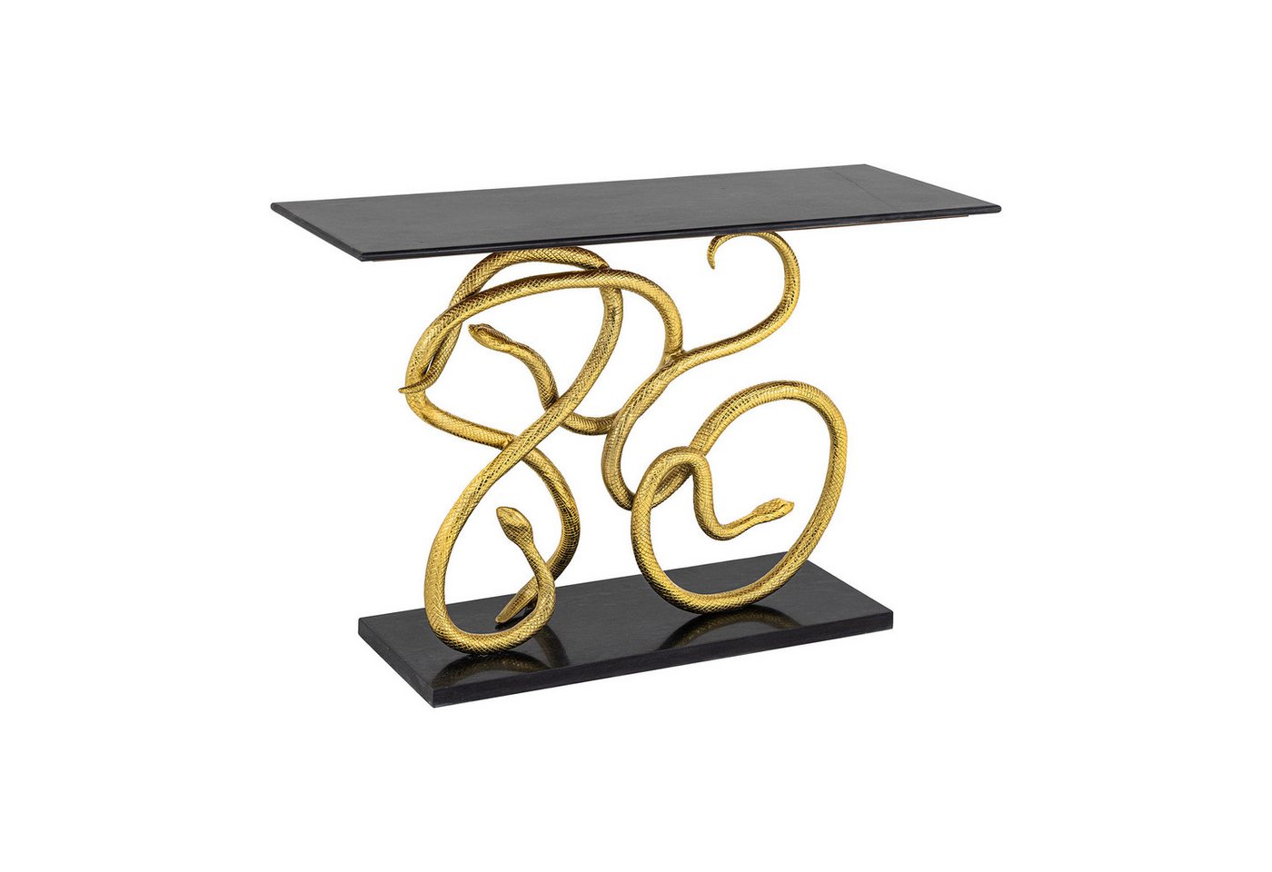 riess-ambiente Konsolentisch WILDLIFE SNAKE 115cm schwarz/gold - Marmor, Schlange, Skulptur, schmal (Einzelartikel, 1-St), handmade Flurtisch - ideal für Eingangsbereich, Flur und Wohnzimmer von riess-ambiente