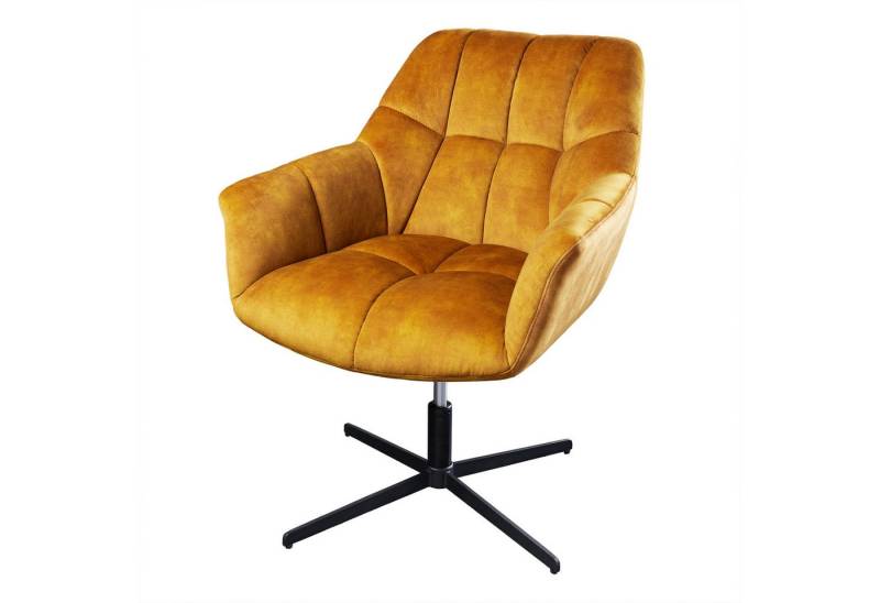 riess-ambiente Loungesessel PAPILLON senfgelb / schwarz (Einzelartikel, 1-St), Wohnzimmer · Samt · 360° drehbar · höhenverstellbar · Modern Design von riess-ambiente