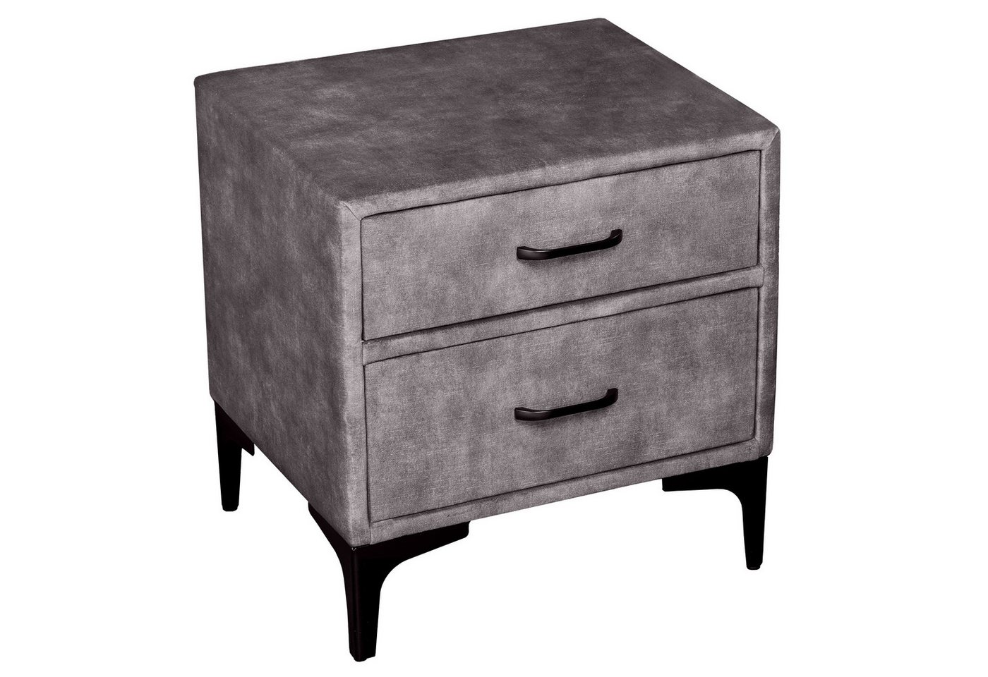 riess-ambiente Nachttisch BOUTIQUE 50cm dunkelgrau / schwarz (Einzelartikel, 1-St), Schlafzimmer · Samt · Metall · Schrank · Kommode · Schublade · Modern von riess-ambiente