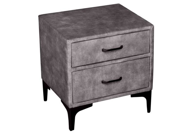 riess-ambiente Nachttisch BOUTIQUE 50cm dunkelgrau / schwarz (Einzelartikel, 1-St), Schlafzimmer · Samt · Metall · Schrank · Kommode · Schublade · Modern von riess-ambiente