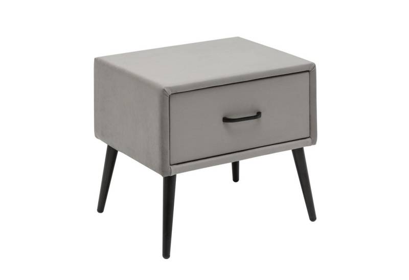 riess-ambiente Nachttisch FAMOUS 45cm silbergrau / schwarz (Einzelartikel, 1-St), Schlafzimmer · Samt · Metall · Konsole · Kommode · Retro von riess-ambiente