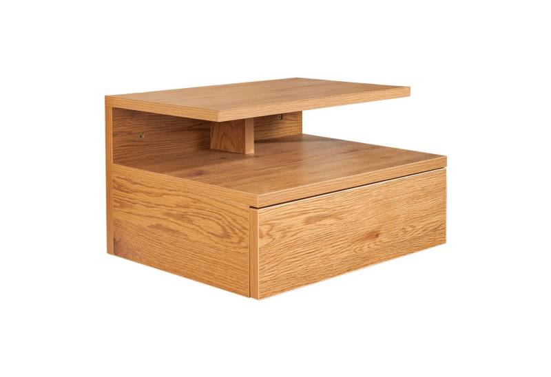 riess-ambiente Nachttisch FLOATING 35cm natur · hängendes Regal mit Schublade · Wildeiche-Design (Einzelartikel, 1-St), Nachtschrank · 1 Ablageboden & 1 Schublade · schwebend · Wohnzimmer von riess-ambiente