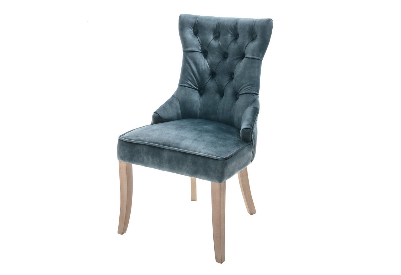 riess-ambiente Polsterstuhl CASTLE petrol, Esszimmer · Samt · Holz · Chesterfield · Landhaus von riess-ambiente