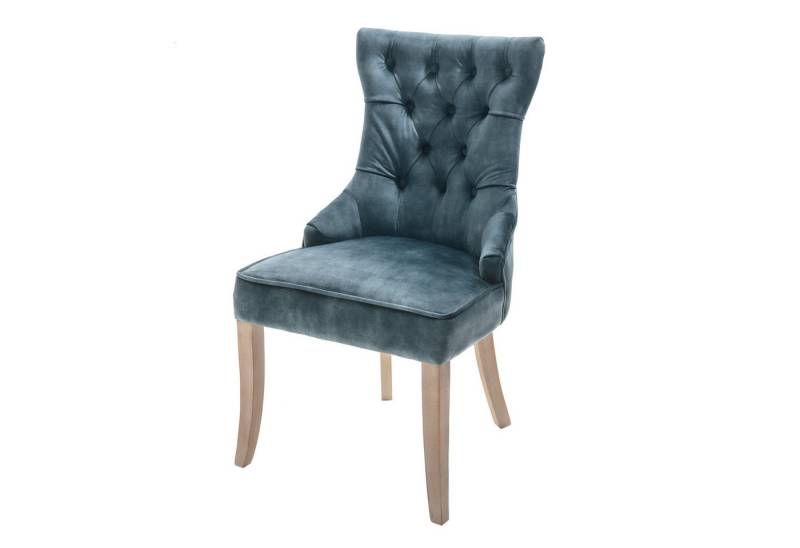 riess-ambiente Polsterstuhl CASTLE petrol, Esszimmer · Samt · Holz · Chesterfield · Landhaus von riess-ambiente