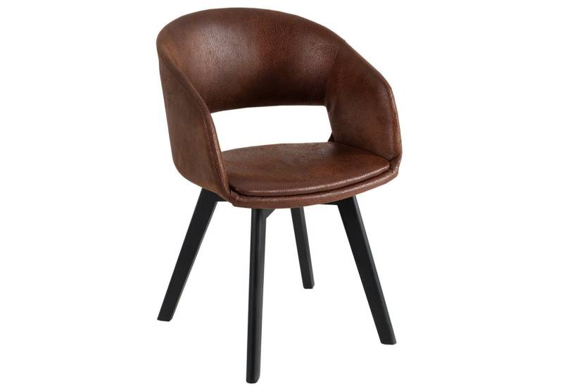 riess-ambiente Polsterstuhl NORDIC STAR antik braun / schwarz (Einzelartikel, 1 St), Esszimmer · Microfaser · Massivholz · mit Armlehne · Küche · Design von riess-ambiente
