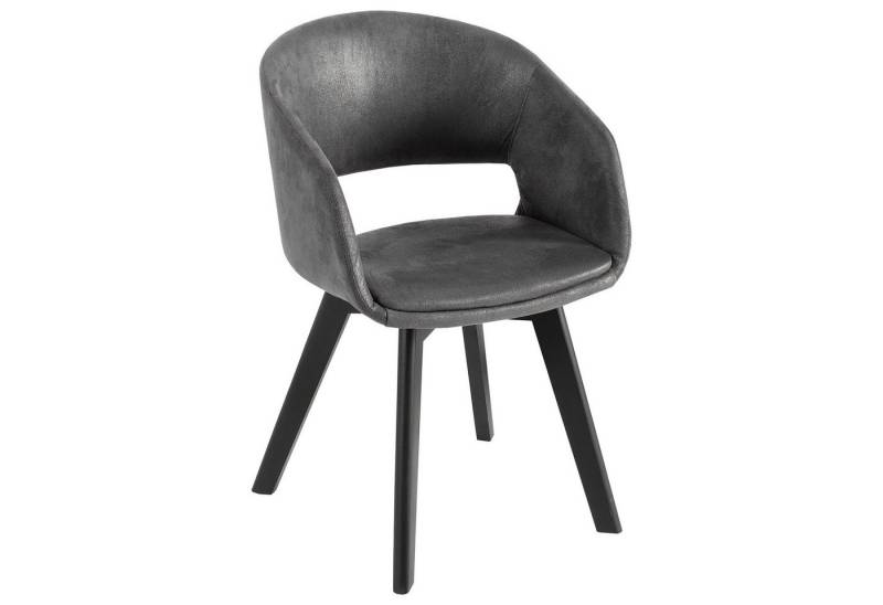 riess-ambiente Polsterstuhl NORDIC STAR antik grau / schwarz (Einzelartikel, 1 St), Esszimmer · Microfaser · Massivholz · mit Armlehne · Küche · Design von riess-ambiente
