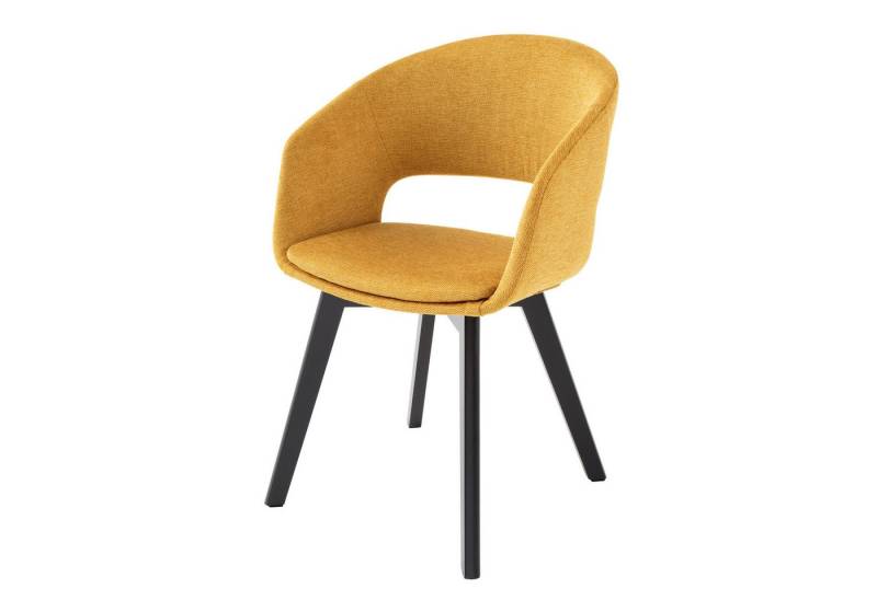 riess-ambiente Polsterstuhl NORDIC STAR senfgelb / schwarz (Einzelartikel, 1 St), Esszimmer · Strukturstoff · Massivholz · mit Armlehne · Küche · Design von riess-ambiente