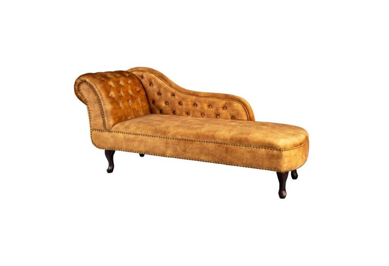 riess-ambiente Recamiere CHESTERFIELD 170cm senfgelb, Einzelartikel 1 Teile, Wohnzimmer · Samt · Design von riess-ambiente