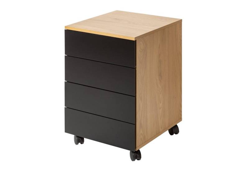 riess-ambiente Rollcontainer STUDIO 40cm natur / schwarz, mit 4 Schubladen riess-ambiente Rollcontainer STUDIO 40cm natur / schwarz, mit 4 Schubladen von riess-ambiente