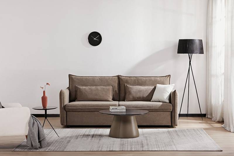 riess-ambiente Schlafsofa APARTMENT 200cm taupe · 3-Sitzer-Couch mit Cord-Bezug inkl. Kissen, Einzelartikel 1 Teile, mit Bettfunktion für Wohn- oder Gästezimmer · verstellbare Rückenlehne von riess-ambiente