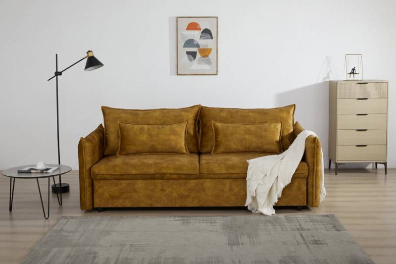 riess-ambiente Schlafsofa APARTMENT 215cm senfgelb -Samt, inkl. Kissen, verstellbare Rückenlehne, Einzelartikel 1 Teile, 3-Sitzer-Couch mit Bettfunktion - ideal für Wohn- oder Gästezimmer riess-ambiente Schlafsofa APARTMENT 215cm senfgelb -Samt, inkl. Kissen, verstellbare Rückenlehne, Einzelartikel 1 Teile, 3-Sitzer-Couch mit Bettfunktion - ideal für Wohn- oder Gästezimmer von riess-ambiente