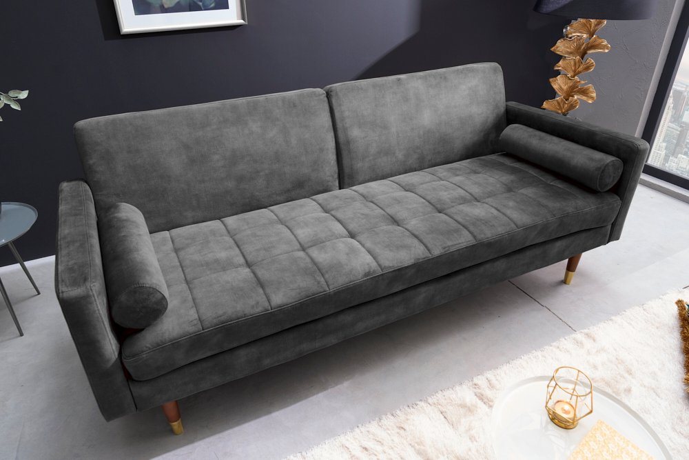 riess-ambiente Schlafsofa COUTURE 196cm grau / braun, Einzelartikel 1 Teile, Wohnzimmer · Microvelours · Bettfunktion von riess-ambiente