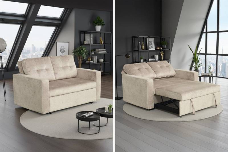 riess-ambiente Schlafsofa SMART 2-Sitzer champagner beige – Samt, ausziehbar, Nosagfederung, Einzelartikel 1 Teile, kompakte Ausziehcouch mit Polsterung – ideal für Gäste- oder Wohnraum riess-ambiente Schlafsofa SMART 2-Sitzer champagner beige – Samt, ausziehbar, Nosagfederung, Einzelartikel 1 Teile, kompakte Ausziehcouch mit Polsterung – ideal für Gäste- oder Wohnraum von riess-ambiente