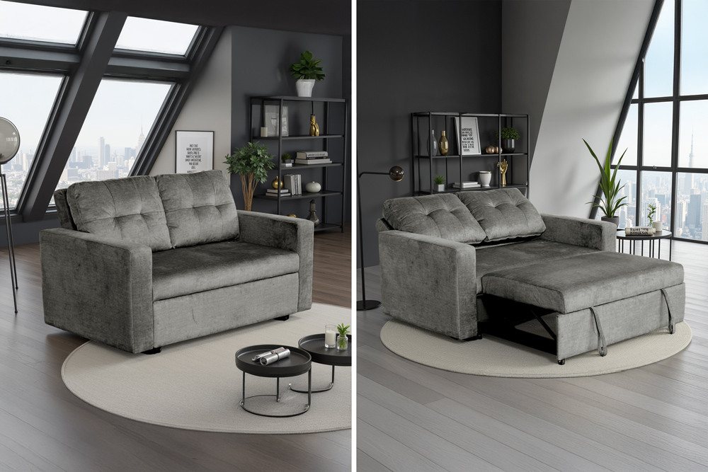 riess-ambiente Schlafsofa SMART 2-Sitzer grau – Samt, ausziehbar, Nosagfederung, Einzelartikel 1 Teile, kompakte Ausziehcouch mit Polsterung – ideal für Gäste- oder Wohnraum riess-ambiente Schlafsofa SMART 2-Sitzer grau – Samt, ausziehbar, Nosagfederung, Einzelartikel 1 Teile, kompakte Ausziehcouch mit Polsterung – ideal für Gäste- oder Wohnraum von riess-ambiente