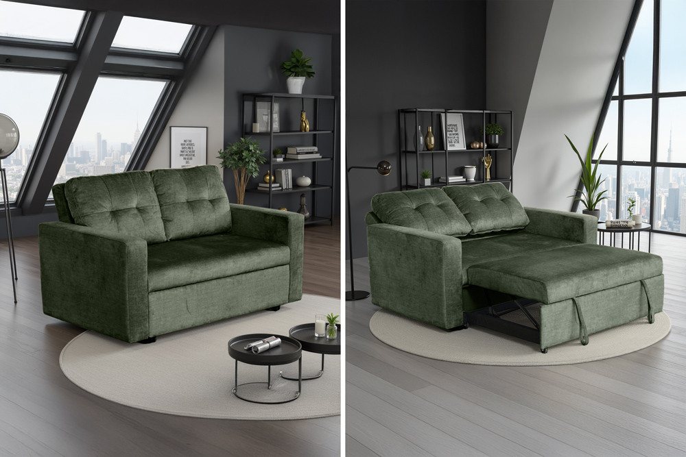 riess-ambiente Schlafsofa SMART 2-Sitzer moosgrün – Samt, ausziehbar, Nosagfederung, Einzelartikel 1 Teile, kompakte Ausziehcouch mit Polsterung – ideal für Gäste- oder Wohnraum riess-ambiente Schlafsofa SMART 2-Sitzer moosgrün – Samt, ausziehbar, Nosagfederung, Einzelartikel 1 Teile, kompakte Ausziehcouch mit Polsterung – ideal für Gäste- oder Wohnraum von riess-ambiente