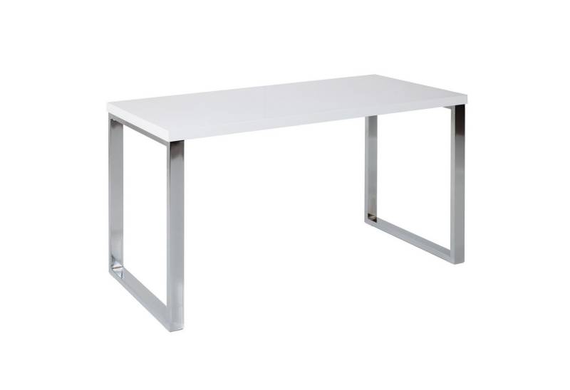 riess-ambiente Schreibtisch WHITE DESK 120cm weiß / silber, Arbeitszimmer · Hochglanz · Modern Design · Metall · Home Office von riess-ambiente