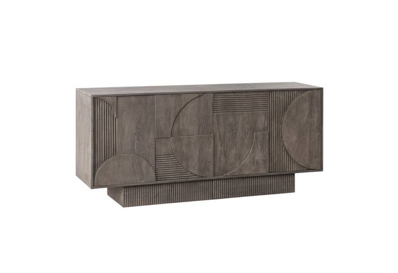 riess-ambiente Sideboard ART DECO 170 cm grau – Mangoholz, 3D-Front, Massivholz (Einzelartikel, 1 St), markante Kommode mit Stauraum & Push-to-Open – ideal fürs Wohnzimmer von riess-ambiente
