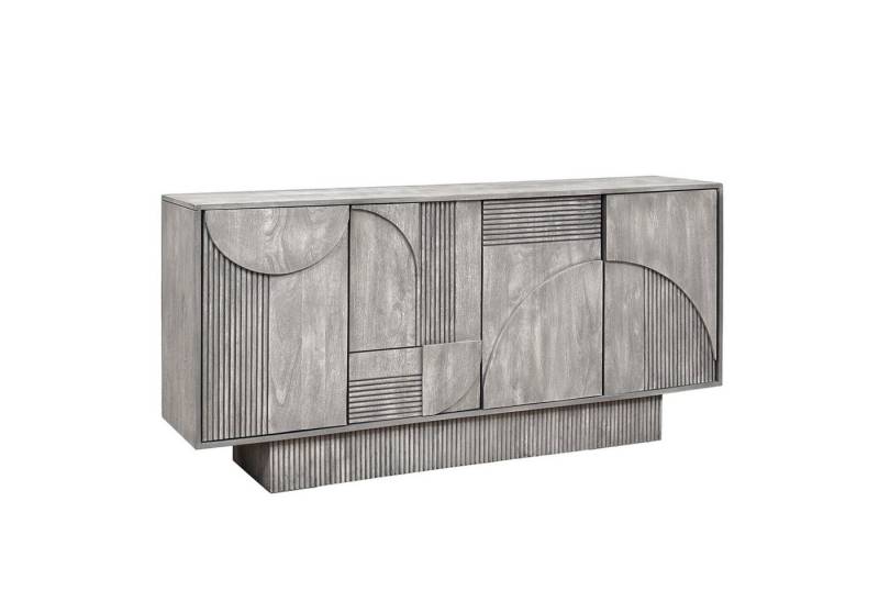 riess-ambiente Sideboard ART DECO 170cm grau smoked (Einzelartikel, 1 St), Massivholz · Kommode · 6 Fächer · 3D-Front · Wohnzimmer · Design von riess-ambiente