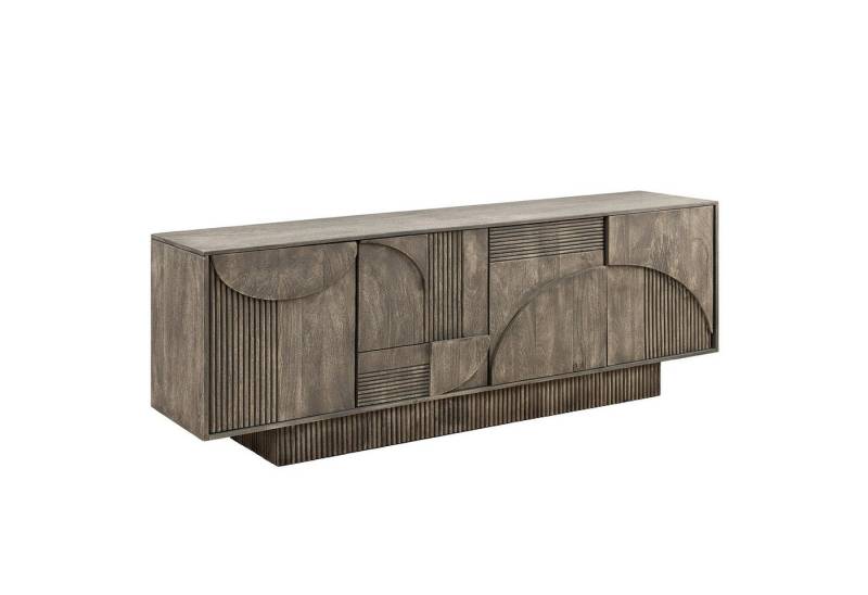 riess-ambiente Sideboard ART DECO 170cm grau smoked (Einzelartikel, 1 St), Massivholz · Kommode · 6 Fächer · 3D-Front · Wohnzimmer · Design von riess-ambiente