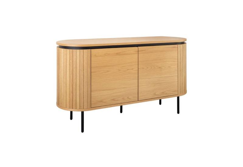 riess-ambiente Sideboard ATELIER 120cm natur / schwarz – Eichen-Optik, Metall, modern (Einzelartikel, 1 St), kompakte Kommode mit vier geschlossenen Fächern – ideal für Wohnzimmer von riess-ambiente