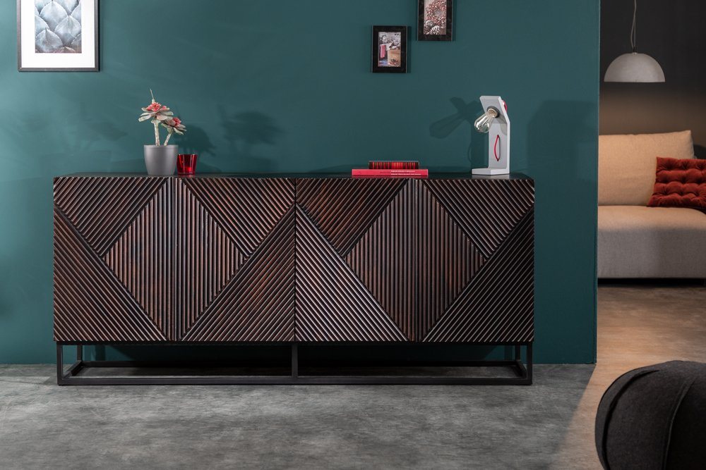 riess-ambiente Sideboard CREATIVO 177cm braun, Massivholz · Anrichte · Retro · Kommode · Wohnzimmer von riess-ambiente