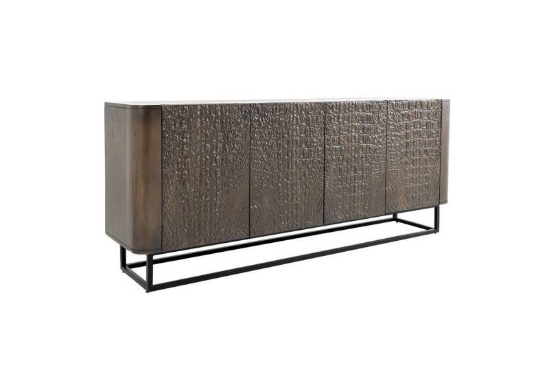 riess-ambiente Sideboard CROCO 180cm goldbraun / schwarz (Einzelartikel, 1 St), Massivholz · Metall · Design-Kommode · 3D Schnitzereien · Wohnzimmer von riess-ambiente