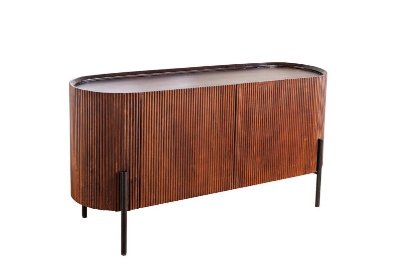 riess-ambiente Sideboard GATSBY 150cm dunkelbraun / schwarz (Einzelartikel, 1 St), Wohnzimmer · Massivholz · Metall · Kommode · Stauraum · Retro Design von riess-ambiente
